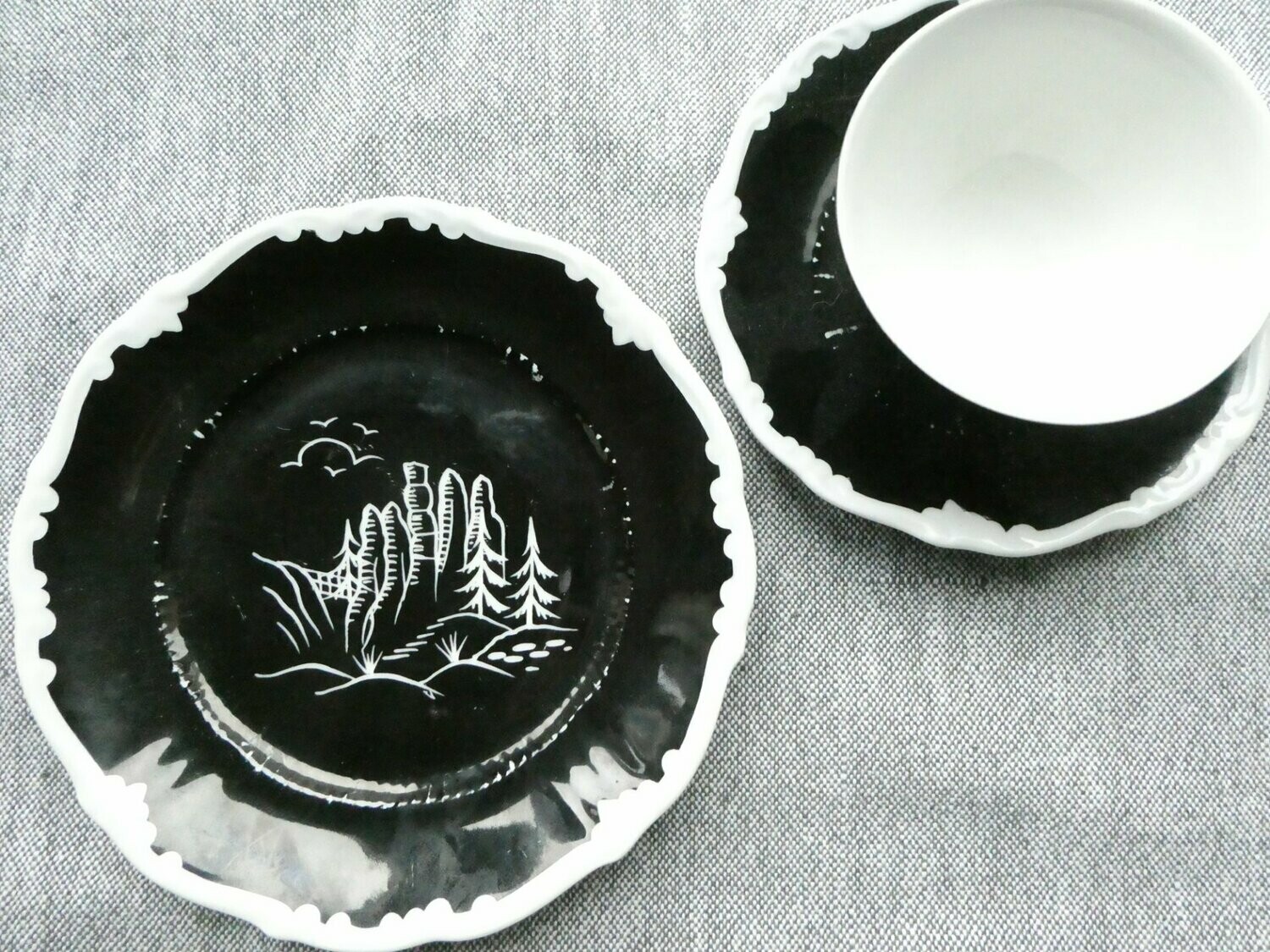 Kahla Black/ White breakfast set