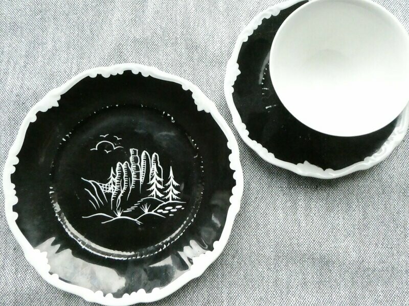 Kahla Black/ White breakfast set