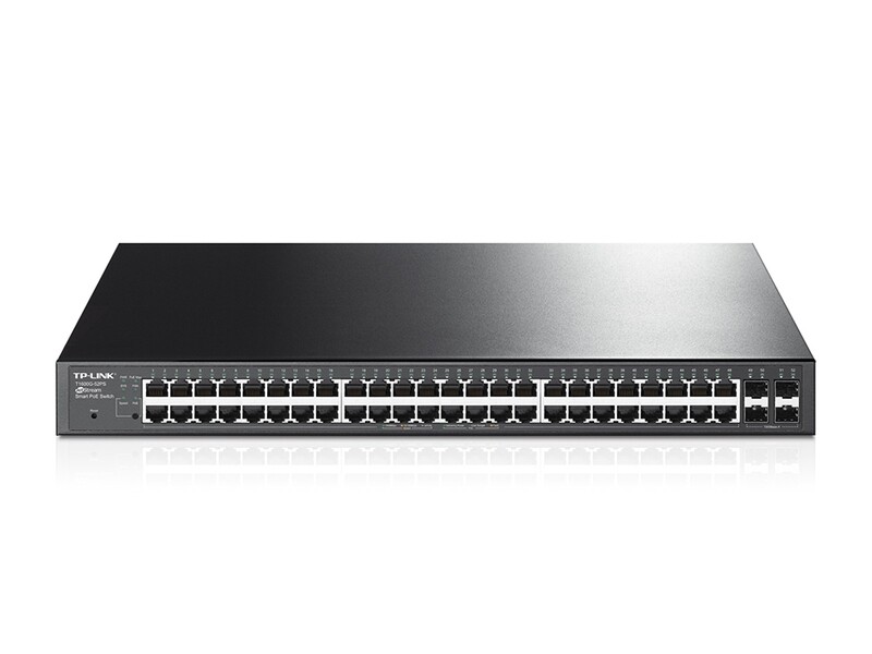JetStream 48-Port Gigabit Smart PoE+ Switch with 4 SFP Slots