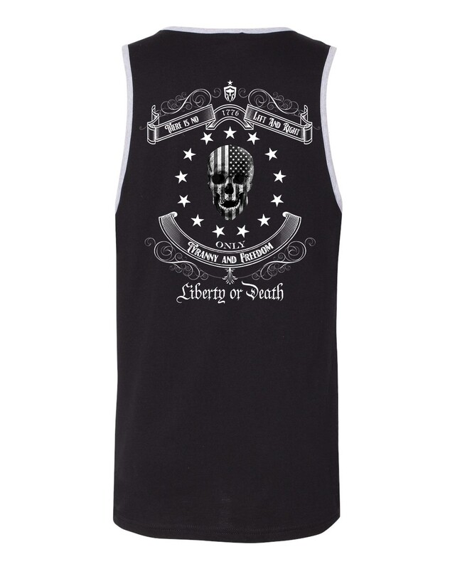 Tyranny And Freedom Mens Tank with grey binding