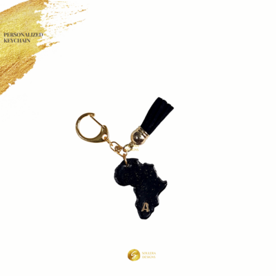 Africa Keychain - Black Tassel
