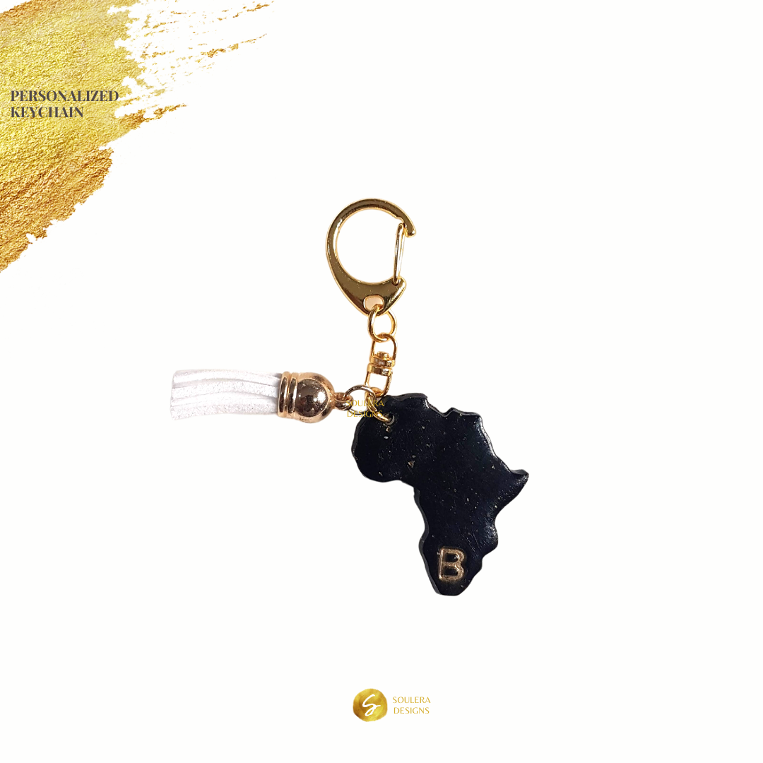 Africa Keychain - White Tassel