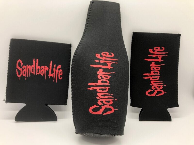Sandbar Life Black Neoprene Koozie
