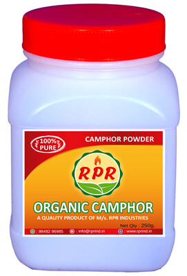 RPR Organic Camphor Powder, 250g X 1 Jar, White