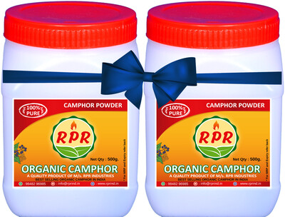 RPR Organic Camphor Powder, 1kg (500g X 2 Jars), White