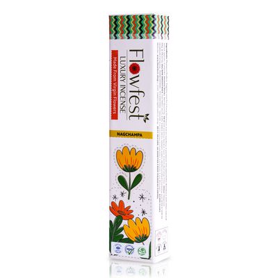 FlowFest Luxury Incense - Nagchampa (Pack of 1, 50 Sticks)