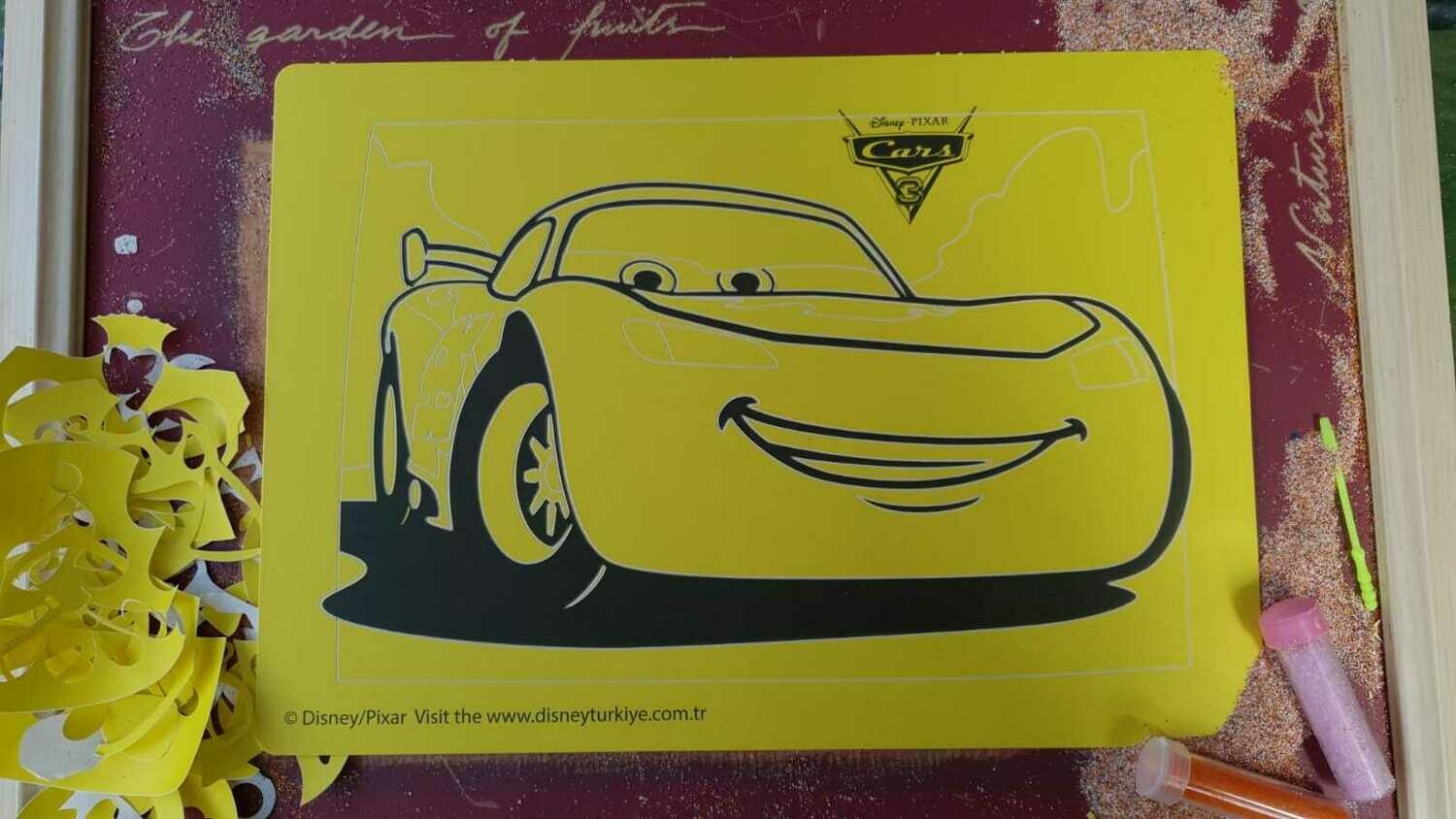 Cars Sand Art Cards