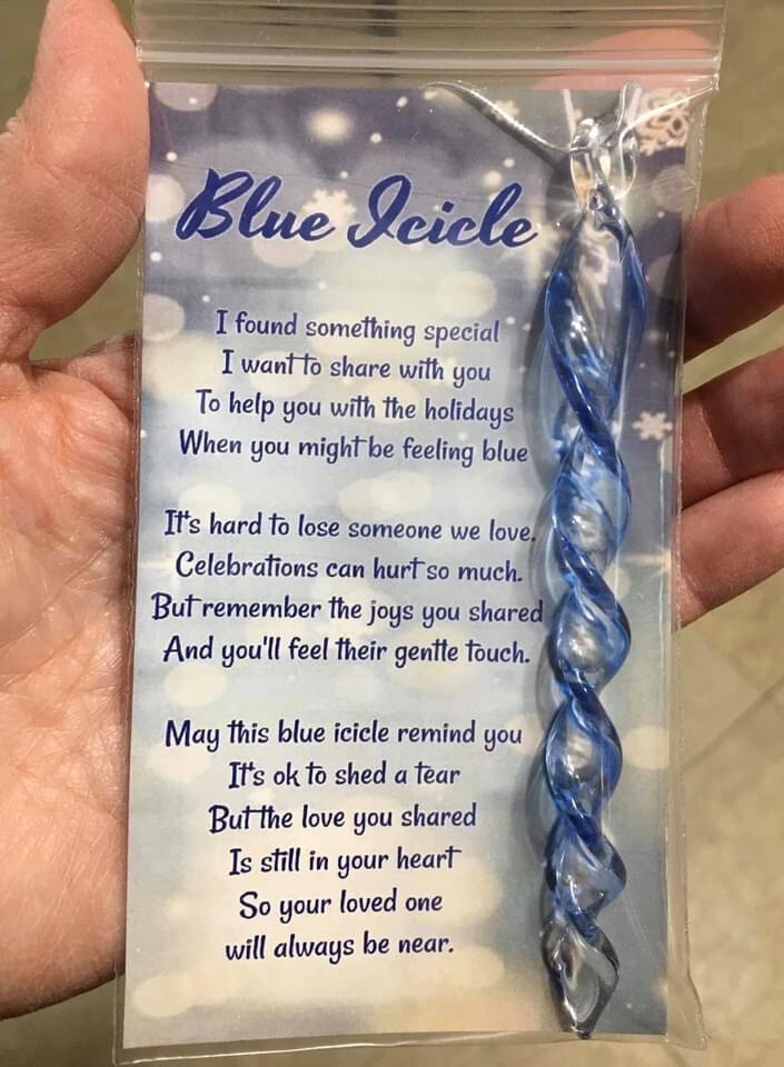 Blue Icicle With Poem