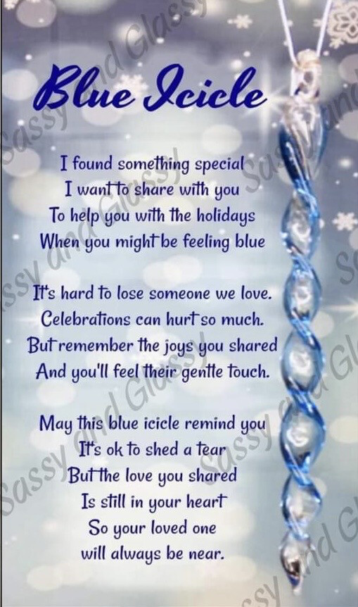 Blue Icicle With Poem