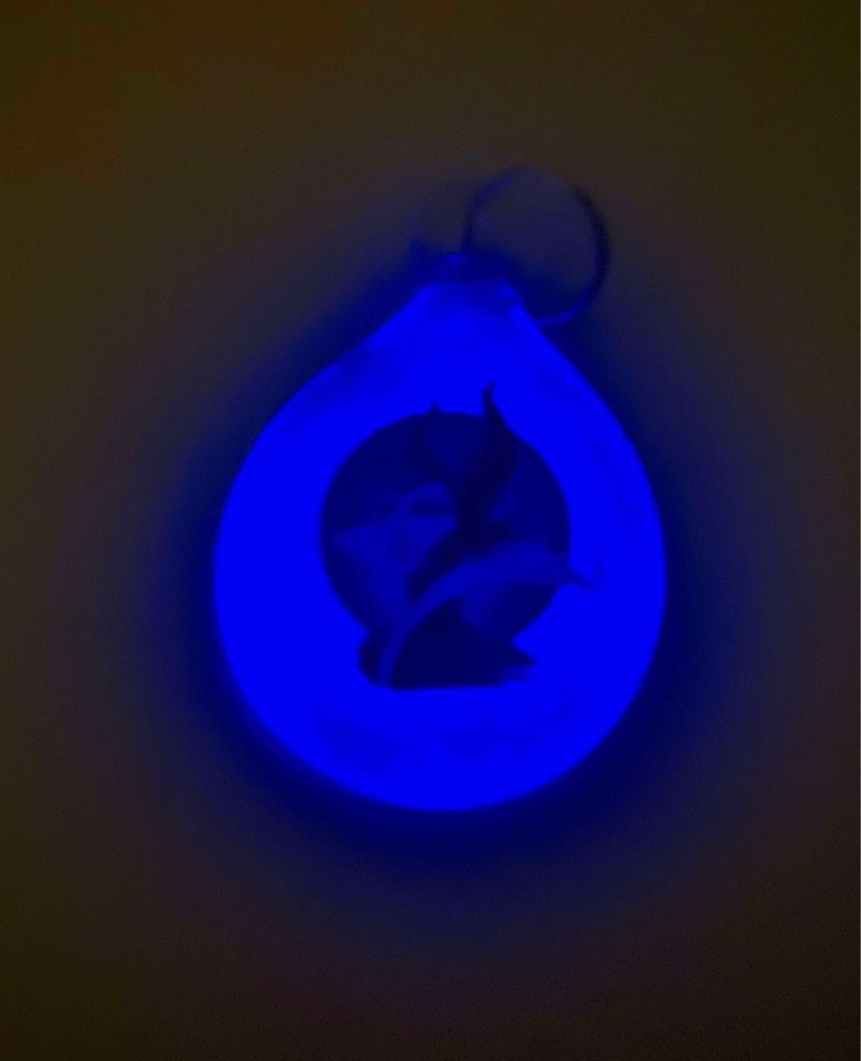 🧛 Maleficent 🦇  Handmade Borosilicate Glass UV Reactive, Glow in the dark