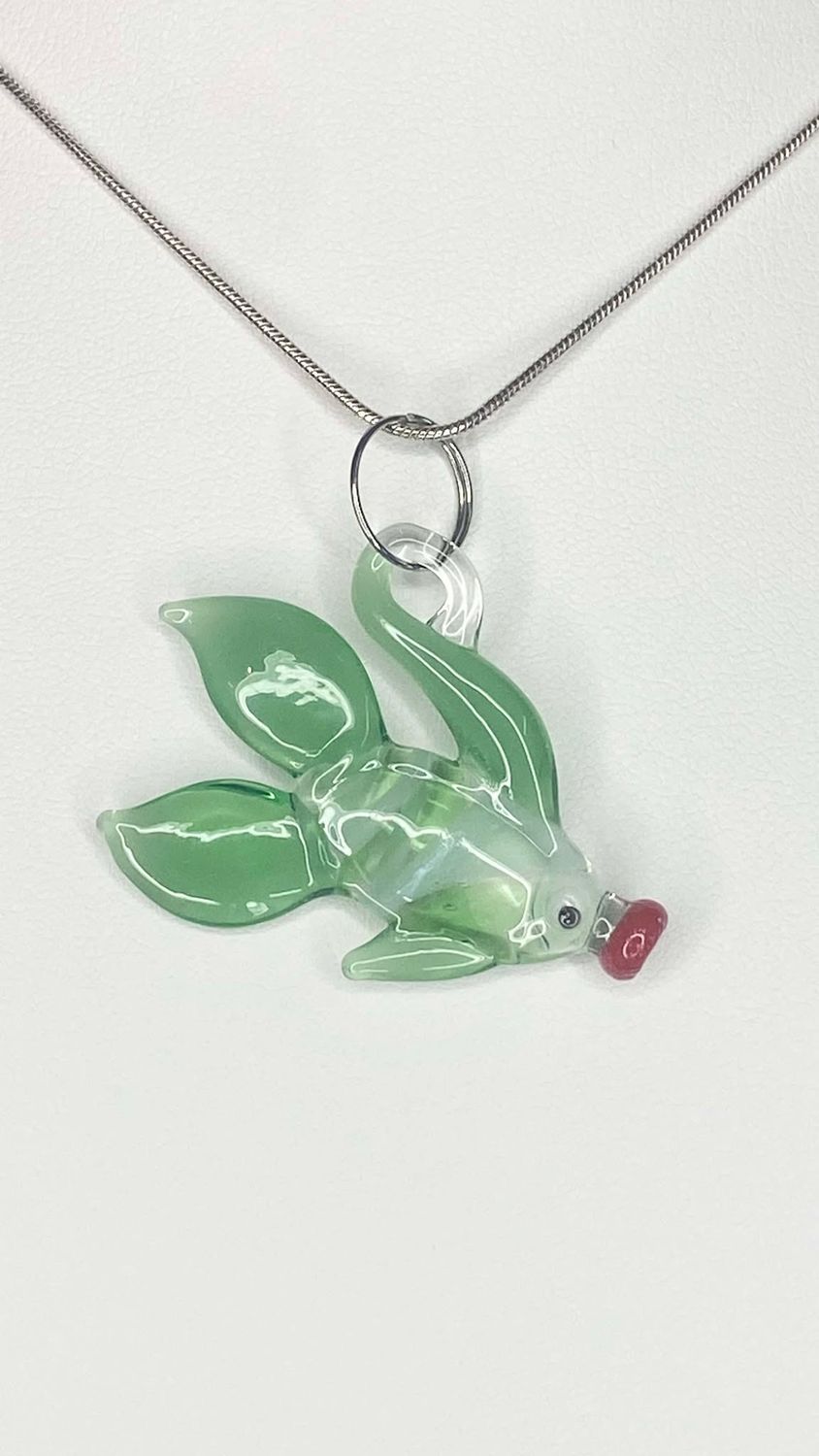 🐠 Lucky Kissie Wishie Fishie 🐠 Handmade Borosilicate Glass Fish Pendant
