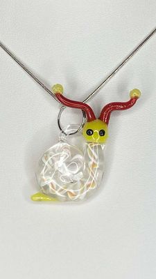 🐌 Chief Snail In Charge 🐌 Handmade Borosilicate Glass Snail Pendant