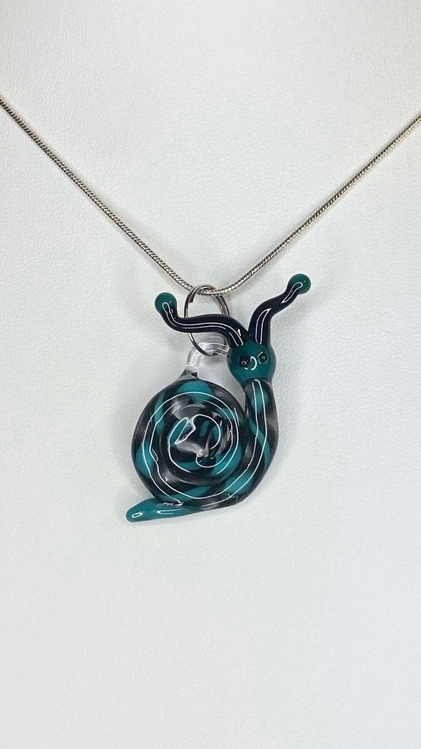 🐌 Mr. Debonair 🐌 Handmade Borosilicate Glass Snail Pendant
