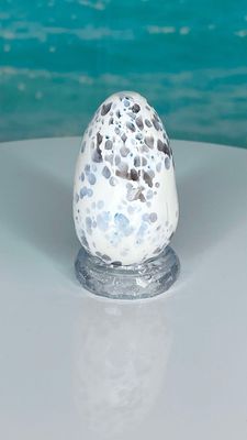 🥚 Purple Speckled Egg 🥚 Handmade Borosilicate Egg with clear acrylic base