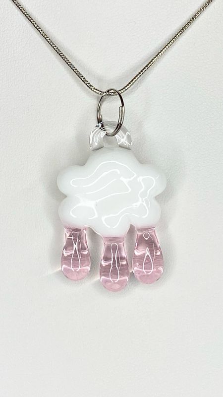 🌧️ Misty Whimsy 🌧️ Handmade Borosilicate Glass Pendant