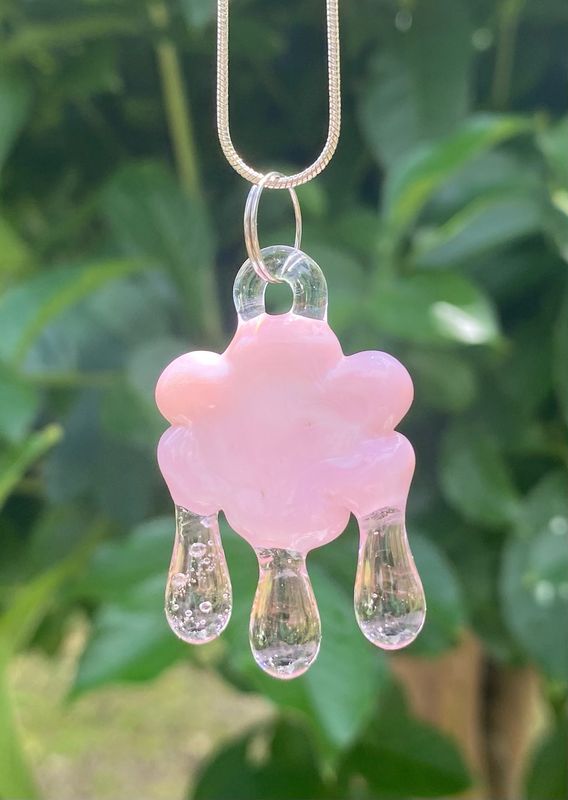 🌧️ Drizzle Dazzle 🌧️ Handmade Borosilicate Glass Pendant