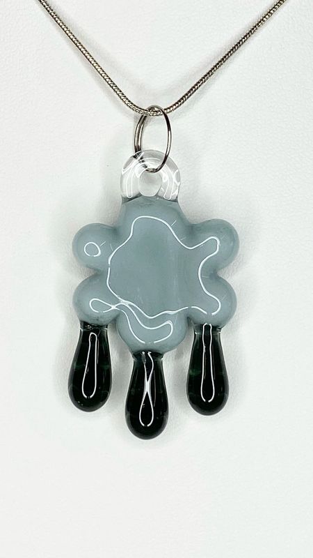 🌧️ Stormy Snuggle 🌧️ Handmade Borosilicate Glass Pendant