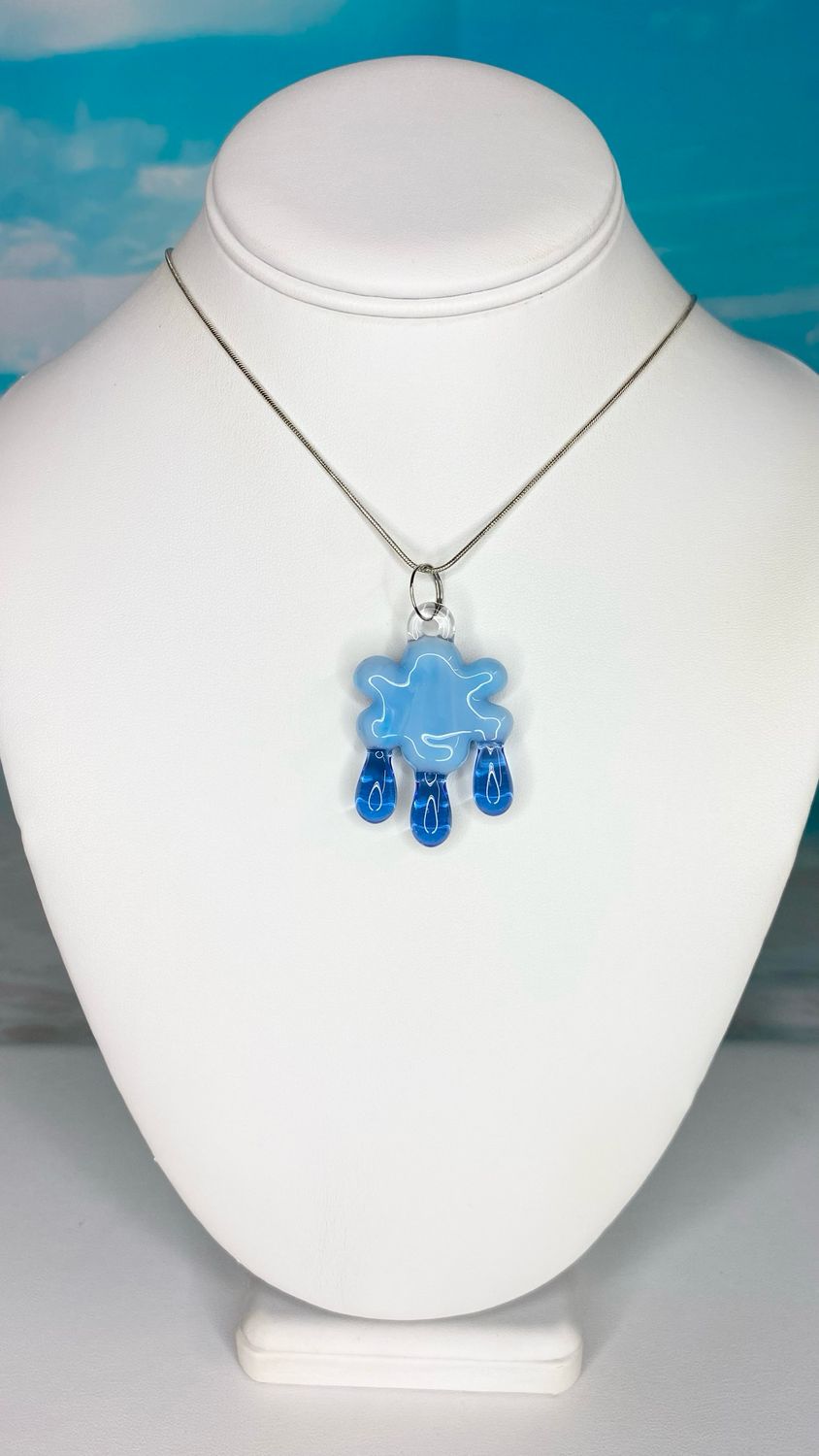 🌧️ Blue Days 🌧️ Handmade Borosilicate Glass Pendant