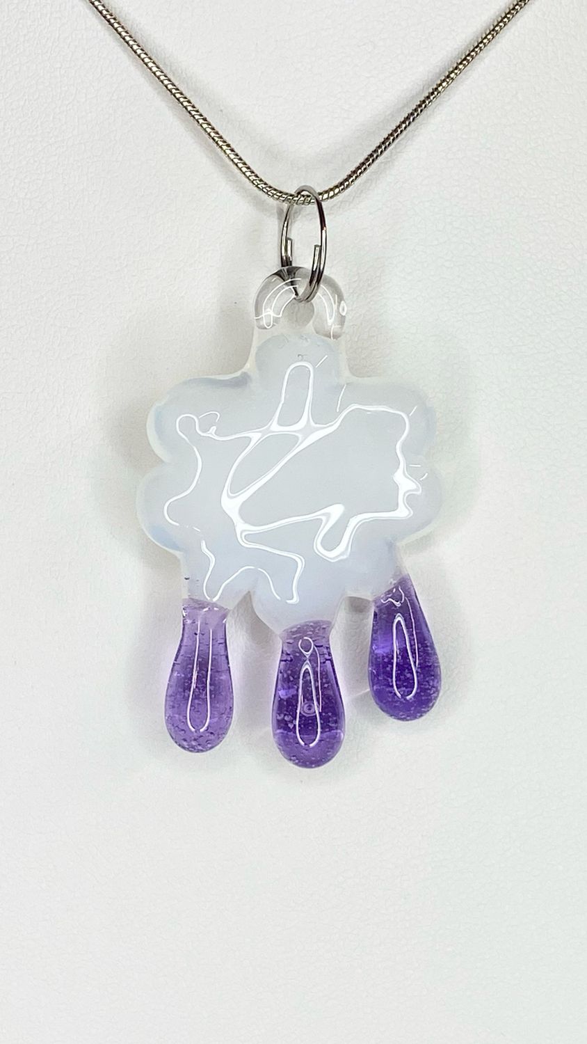 🌧️ Dewdrop Delight 🌧️ Handmade Borosilicate Glass Pendant