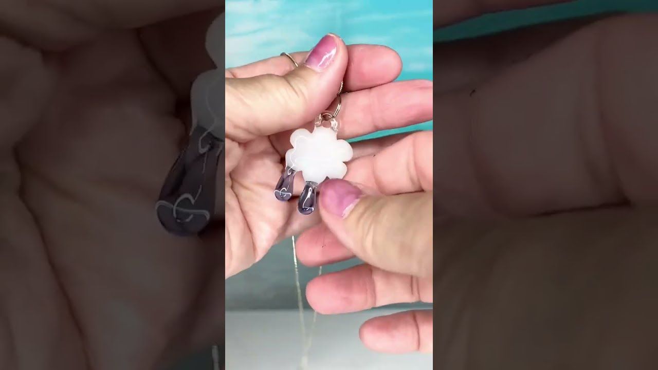 🌧️ Raindrop Daydream 🌧️ Handmade Borosilicate Glass Pendant
