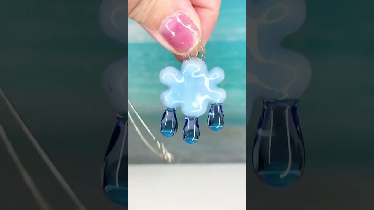 🌧️ Blue Days 🌧️ Handmade Borosilicate Glass Pendant