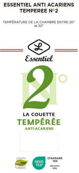 Couette Essentiel Lestra N°2 Anti-acariens