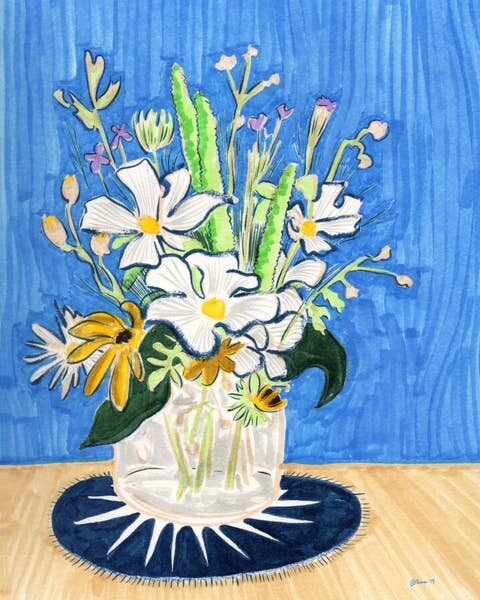 still life with daisies print