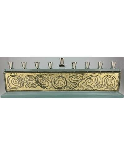 bronze swirl menorah 10x2 bronze swirl menorah 10x2