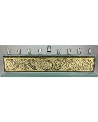 bronze swirl menorah 10x2