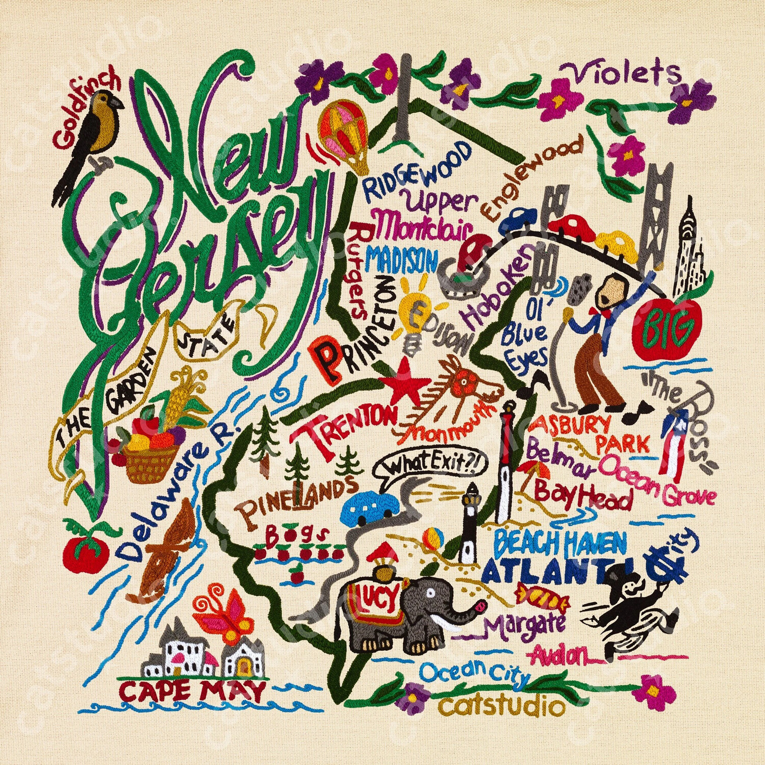 New Jersey 10x10 print