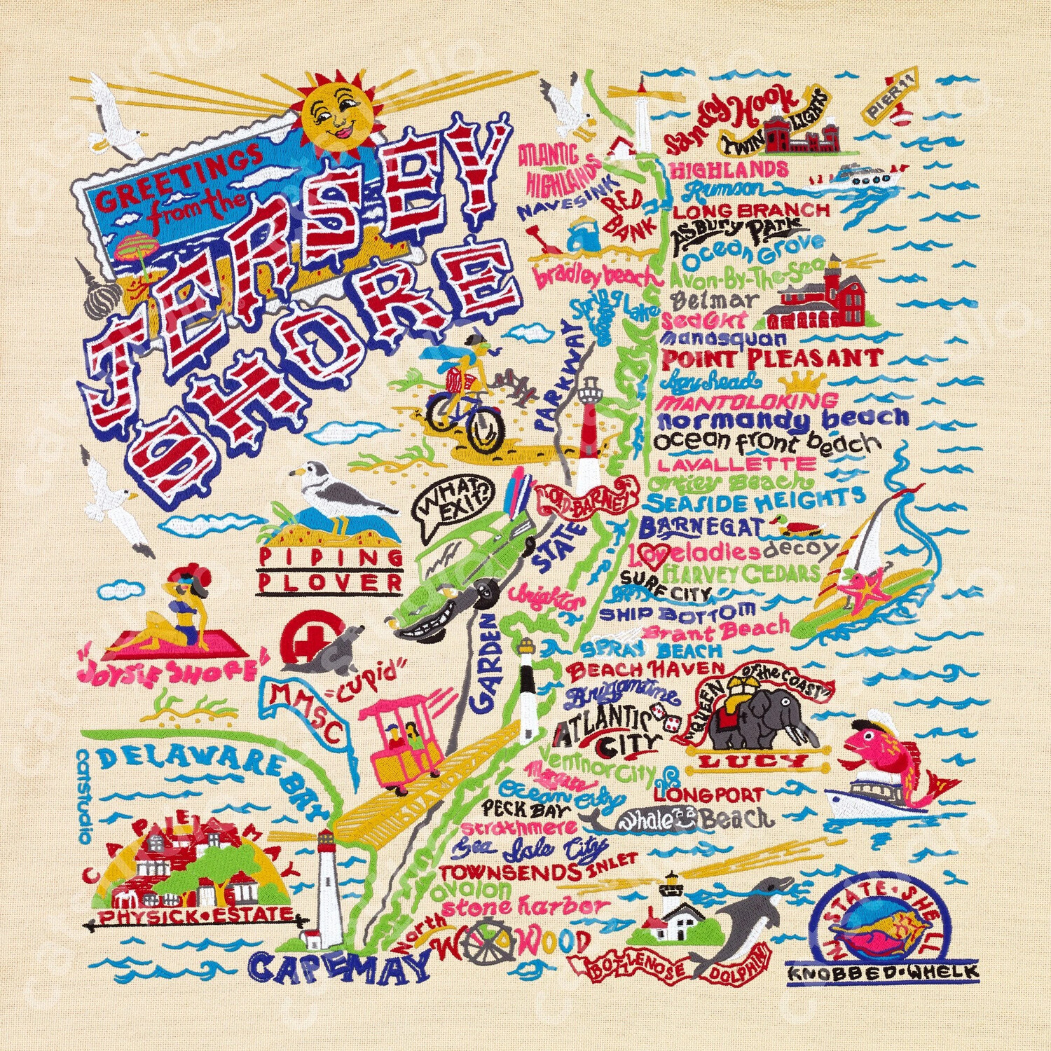 Jersey Shore 16x16 print