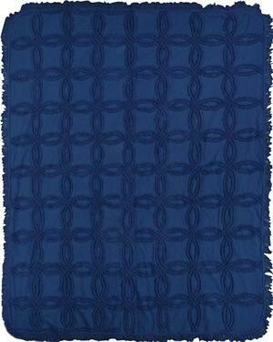 Tufted Cotton Throw Navy FINAL SALE