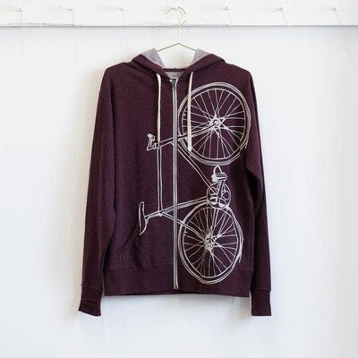 VT burgundy french terry hoodie sm