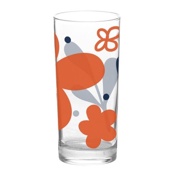 GH poppy&amp;leaves glass