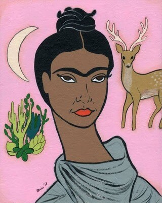 AL frida-deer-moon print