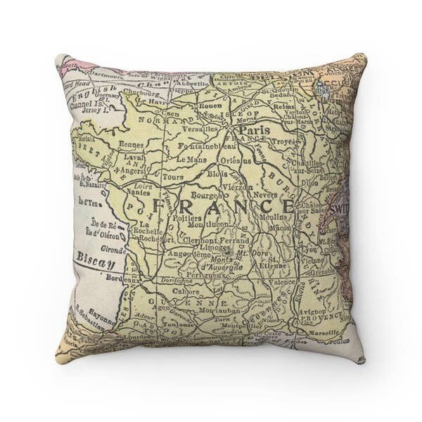France Map Pillow