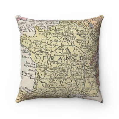 France Map Pillow