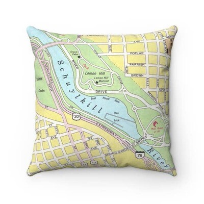 Boathouse Row Map Pillow