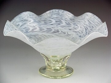 White Quilted Pedestal Bowl