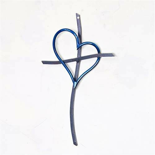 Promise Cross Blue Heart