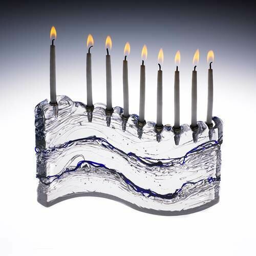 GL blue lines menorah