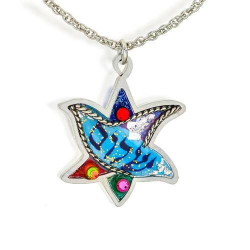 1431026 Star of David Shalom Dove Necklace