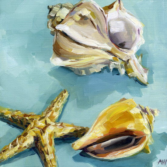 Shells On Seafoam 11x14