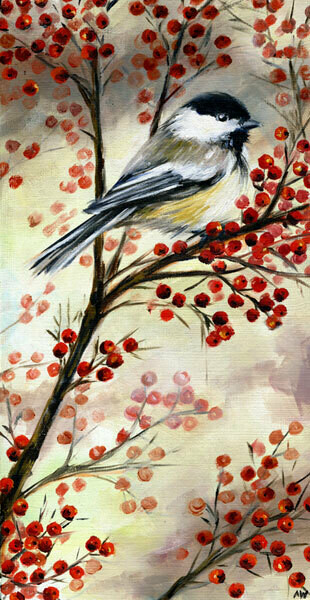 Berry Chickadee 11x14