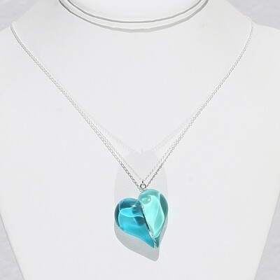 PS024BBCG aqua heart necklace