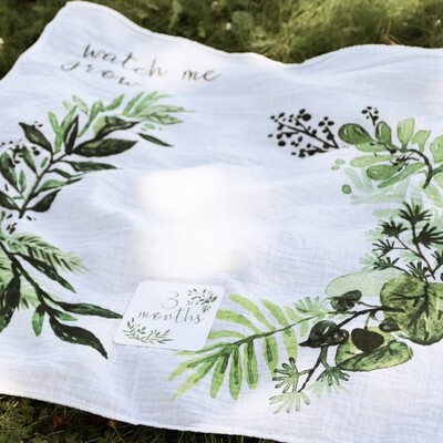 Farmhouse Wreath Milestone Blanket set