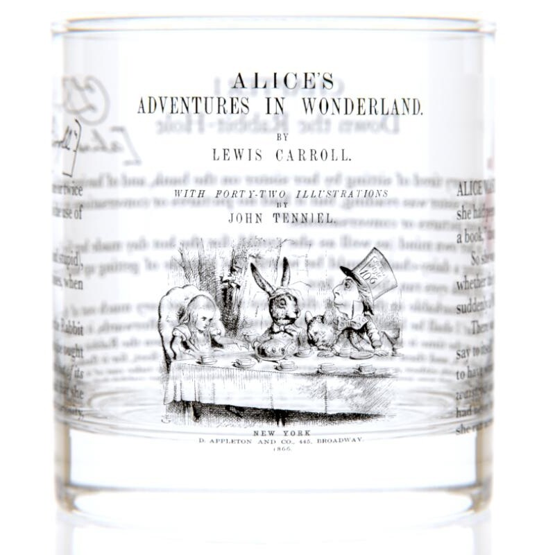 Alice in Wonderland rock glass