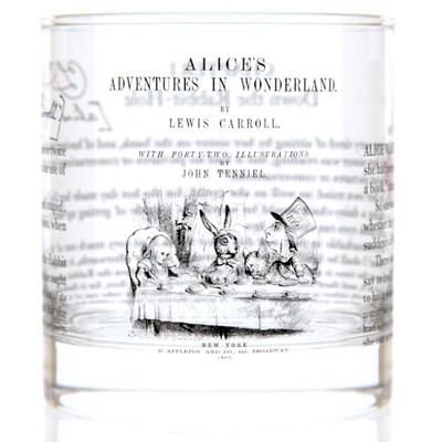 Alice in Wonderland rock glass