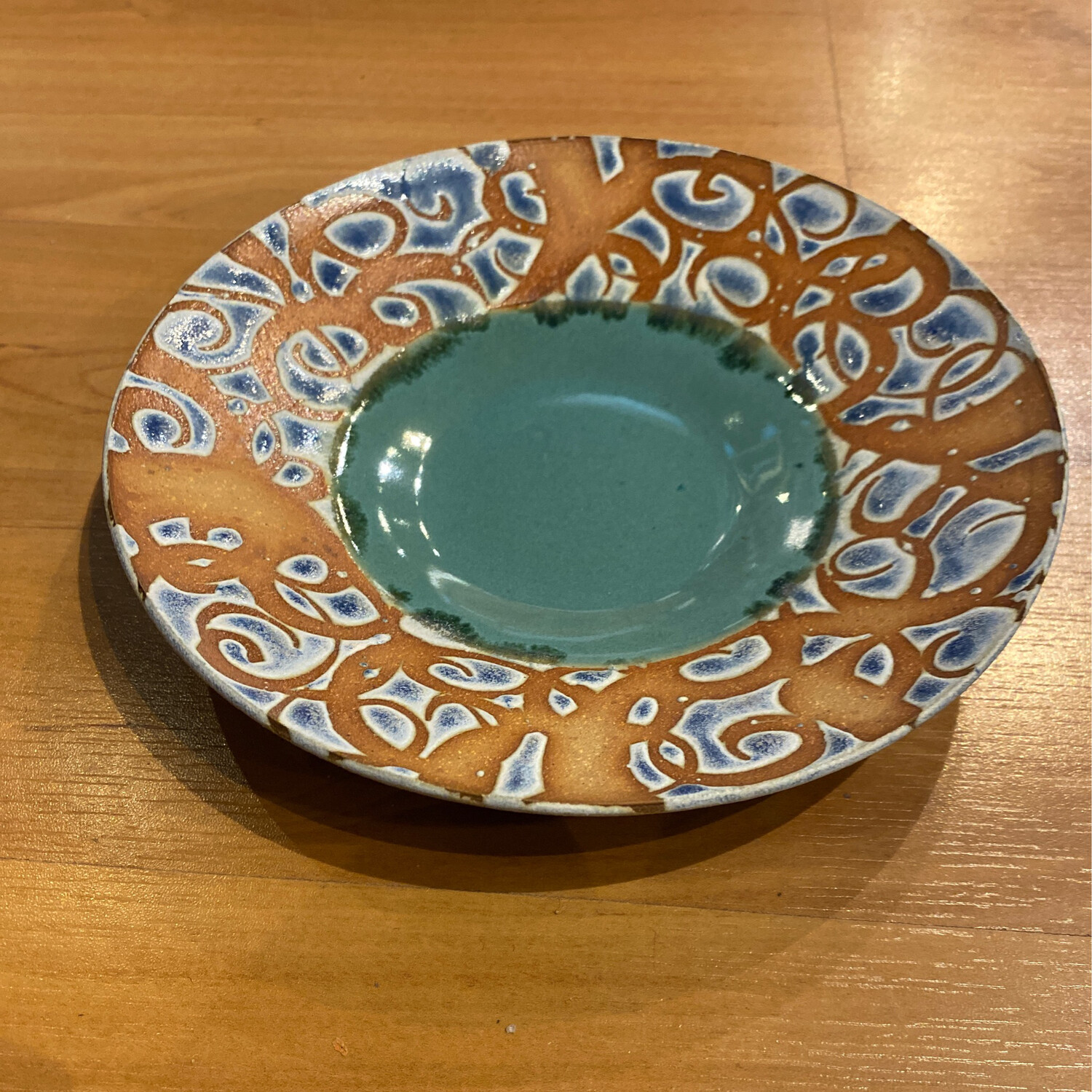 LK Bread Plate Aqua