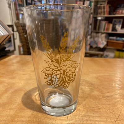 hops pint glass